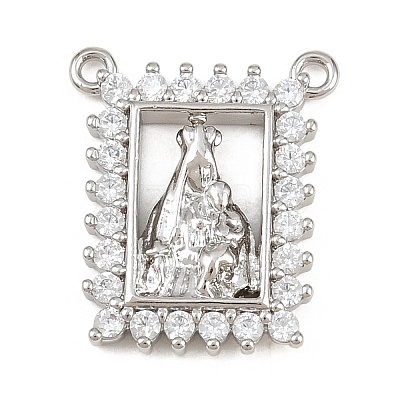 Brass Micro Pave Clear Cubic Zirconia Pendants KK-CBA6A75-48C-P-1