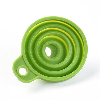 Portable Foldable Silicone Funnel Hopper AJEW-WH0104-40F-1