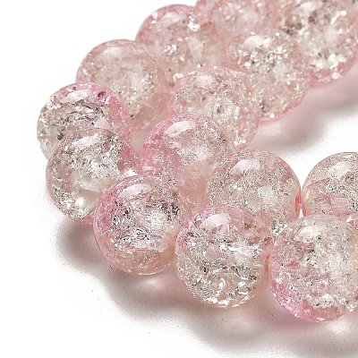 Spray Painted Crackle Glass Beads Strands CCG-Q002-10mm-01-1