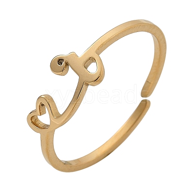 304 Stainless Steel Cuff Rings for Women RJEW-D285-01G-R-1