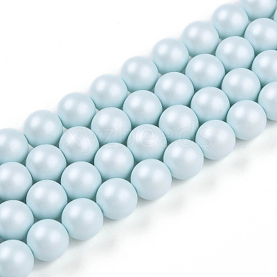 Baking Paint Pearlized Glass Pearl Bead Strands HY-N002-8mm-B01-1