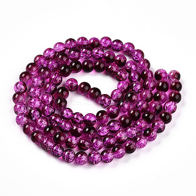 Transparent Crackle Glass Bead Strands GLAA-T025-8mm-02F-1