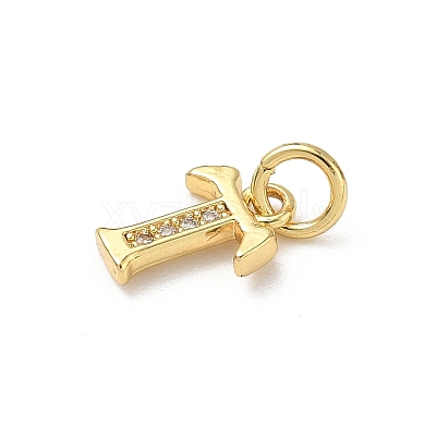 Brass Micro Pave Cubic Zirconia Charms KK-I382-03G-T-1