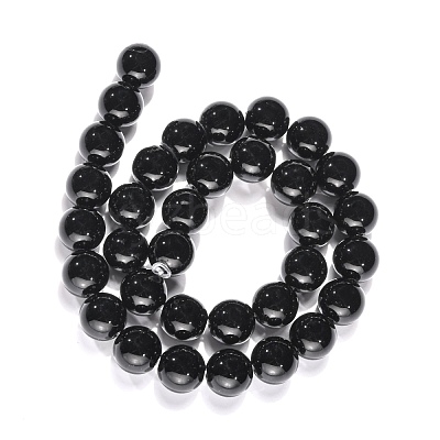 Synthetic Black Stone Beads Strands GSR12mmC044-1
