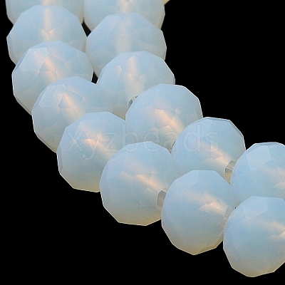 Imitation Jade Solid Color Glass Beads Strands EGLA-A034-J8mm-MD06-1