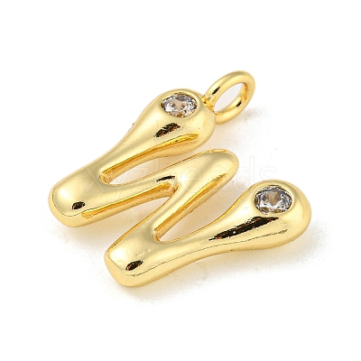 Rack Plating Brass Micro Pave Cubic Zirconia Pendants KK-A200-24G-W-1