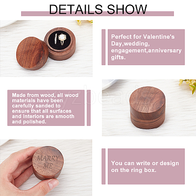 Column Wooden Couple Ring Boxes OBOX-WH0001-05-1