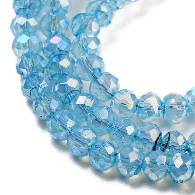 Transparent Baking Paint Glass Beads Strands DGLA-F002-02B-04-1