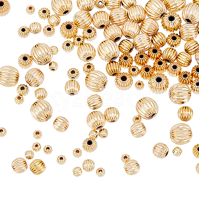 120Pcs 6 Style Brass Groove Bead KK-HY0002-98-1