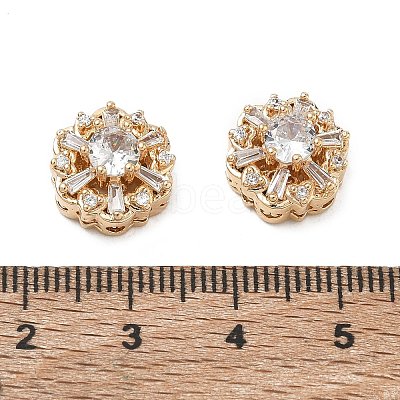 Brass Micro Pave Cubic Zirconia Beads CU-CBA3F77-04G-02-1