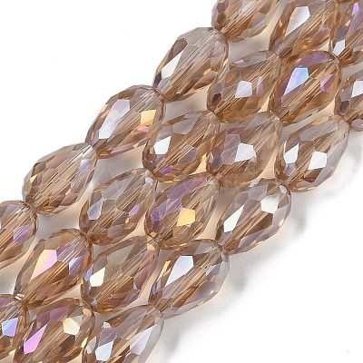 Transparent Electroplate Glass Beads Strands LS-EGLA-N013-T8mm-B23-1