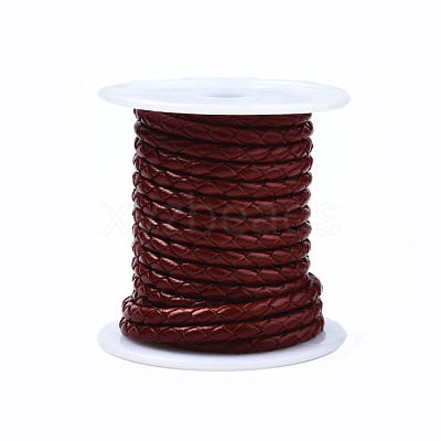 Braided Cowhide Leather Cord NWIR-N005-01A-4mm-1