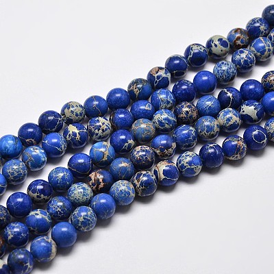 Natural Imperial Jasper Beads Strands G-I122-6mm-06-1