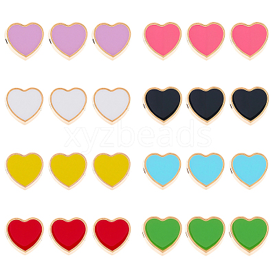 96Pcs 8 Colors Alloy Enamel Beads FIND-SC0015-37-1