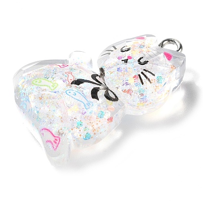Transparent Resin Pendants RESI-Q019-01A-1