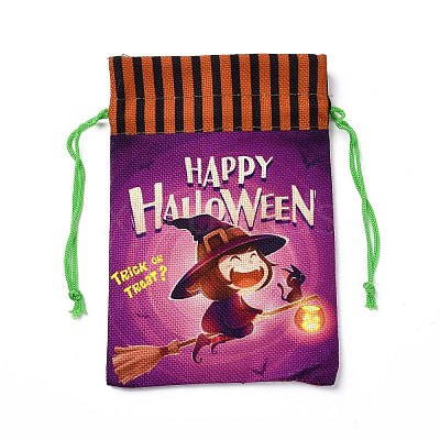 Halloween Cotton Cloth Storage Pouches ABAG-A005-01D-1
