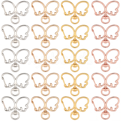 20Pcs 4 Colors Alloy Swivel Clasps FIND-SC0017-27-1