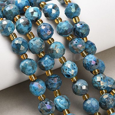 Electroplated Natural Druzy Geode Crystal Beads Strands G-F833-P01-10mm-05-1