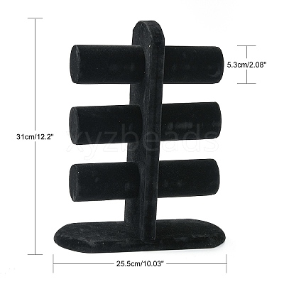 Wooden Velours T-Bar Bracelet/Bangle Display Stands BDIS-N018-01-1