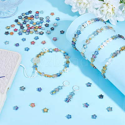 200Pcs 20 Styles Electroplate Transparent Glass Beads GLAA-PH0003-94-1