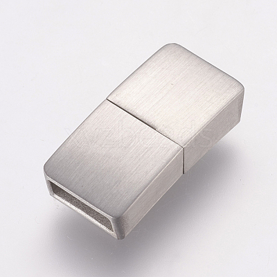 Tarnish Resistant 304 Stainless Steel Magnetic Clasps with Glue-in Ends STAS-E144-062P-1