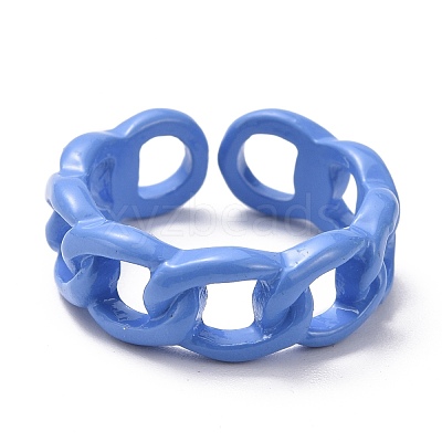 Spray Painted Alloy Cuff Rings RJEW-T011-29-RS-1