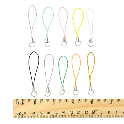 100Pcs Polyester Cord Mobile Straps MOBA-FS0001-02B-1