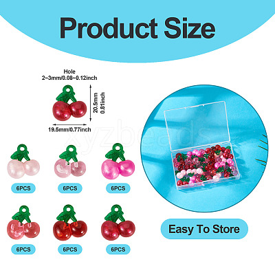36Pcs 6 Styles Transparent Resin Pendants RESI-TA0004-21-1