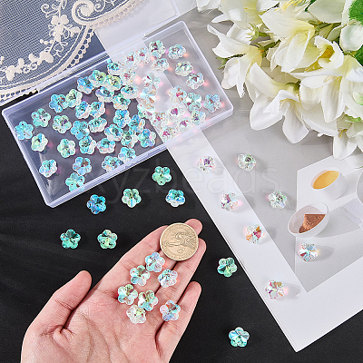 80Pcs Transparent Faceted Glass Connector Charms GLAA-SP0001-88B-02-1