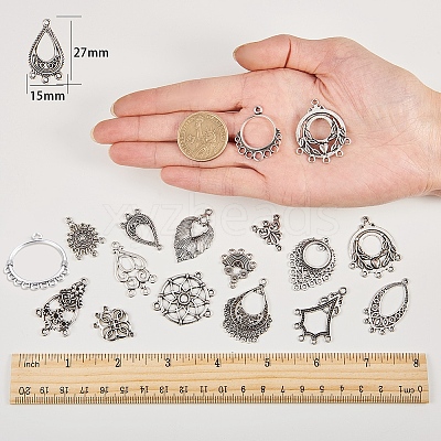 Tibetan Style Alloy Chandelier Components TIBE-SC0001-04AS-1