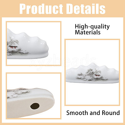 2Pcs 2 Colors Porcelain Calligraphy Brush Holder AJEW-CA0004-91-1