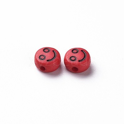 Opaque FireBrick Acrylic Beads MACR-N008-42-C02-1