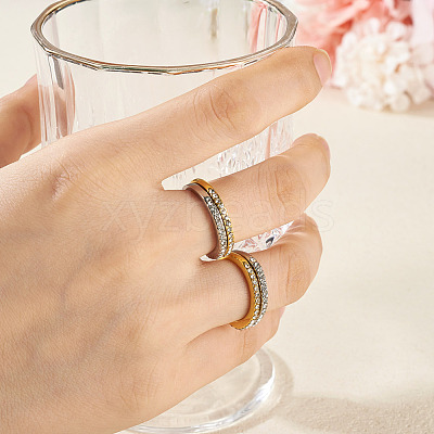 2Pcs 2 Colors Alloy with Crystal Rhinestone Finger Rings RJEW-TADJ0001-01D-1