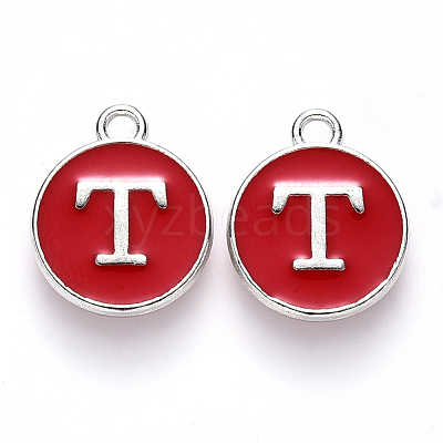 Platinum Plated Alloy Enamel Charms ENAM-S118-03T-P-1