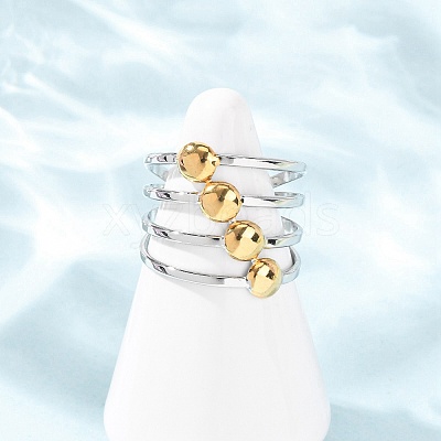 304 Stainless Steel Open Cuff Rings for Women RJEW-K321-01C-1