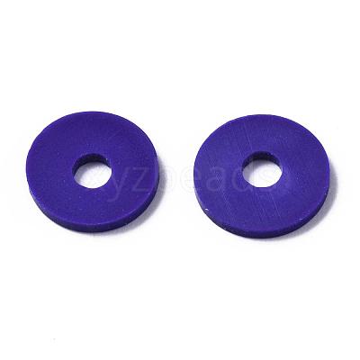 Flat Round Handmade Polymer Clay Beads CLAY-R067-10mm-09-1