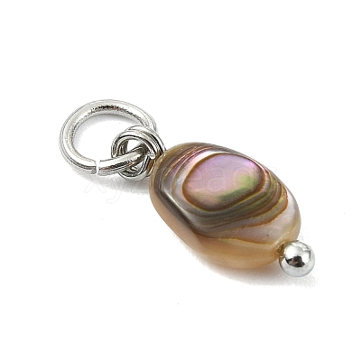 Natural Paua Shell Pendants PALLOY-JF05290-02-1