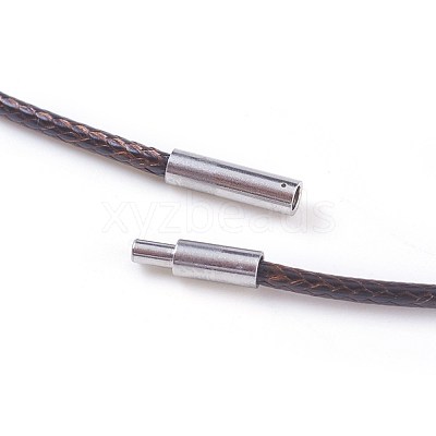 Waxed Polyester Cord Necklace Making MAK-I011-05-B-03-1