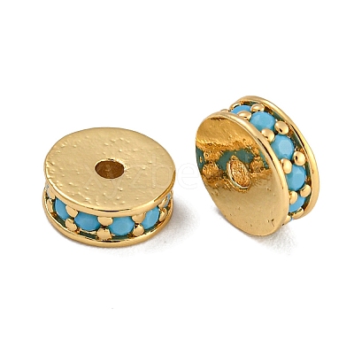 Rack Plating Brass Micro Pave Cubic Zirconia Beads KK-U030-27G-05-1