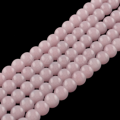 Imitation Jade Glass Beads Strands X-DGLA-S076-8mm-01-1