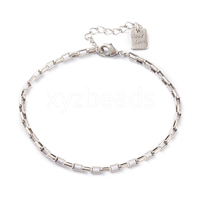 Brass Box Chain Bracelets BJEW-H537-03AS-1