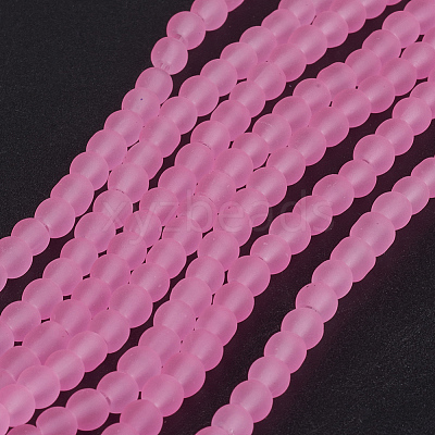 Baking Paint Transparent Glass Bead Strands GLAA-S031-4mm-20-1
