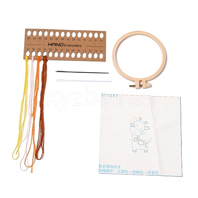 DIY Cartoon Animal Embroidery Sets DIY-G037-02C-1