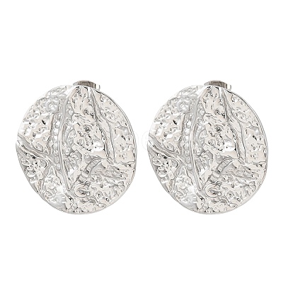 Textured 304 Stainless Steel Stud Earrings for Women SA-CBA0F84-02P-1