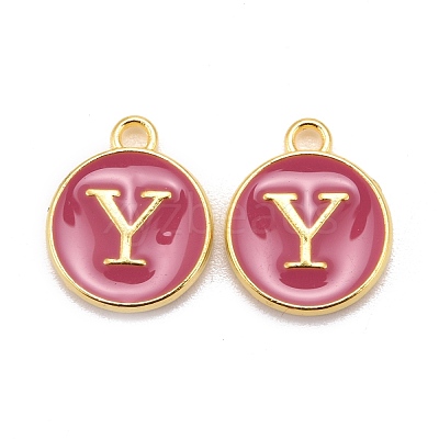 Golden Plated Alloy Enamel Charms X-ENAM-S118-08Y-1