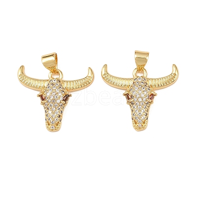 Brass Micro Pave Cubic Zirconia Pendants KK-F919-39B-G-1