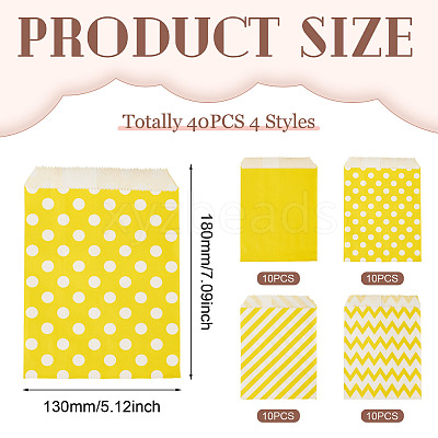 40Pcs 4 Styles Kraft Paper Bags CARB-TA0001-13A-1