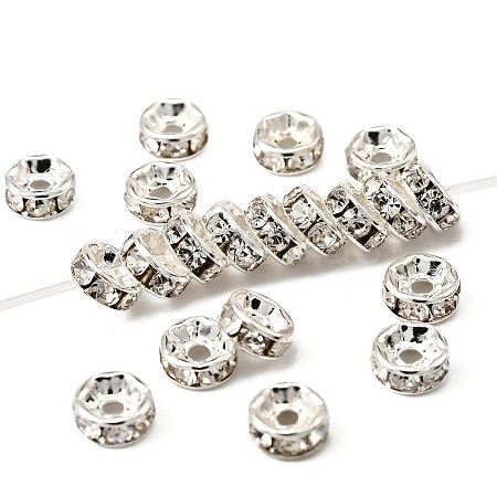 Brass Rhinestone Spacer Beads X-RB-A014-Z6mm-01S-1