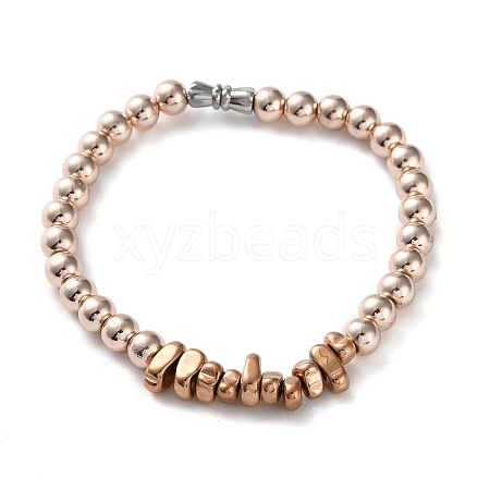 Electroplated Non-magnetic Hematite Bracelets for Men Women BJEW-G728-03-1