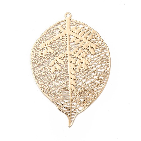 Rack Plating Brass Filigree Pendants KKC-K001-19KCG-1